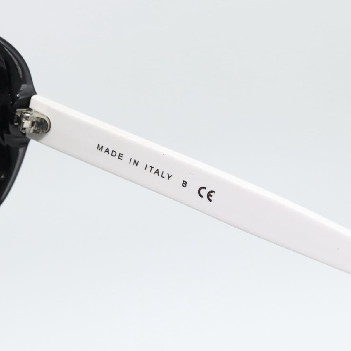 CHANEL Sunglasses Plastic Black White Silver CC Auth hk3828