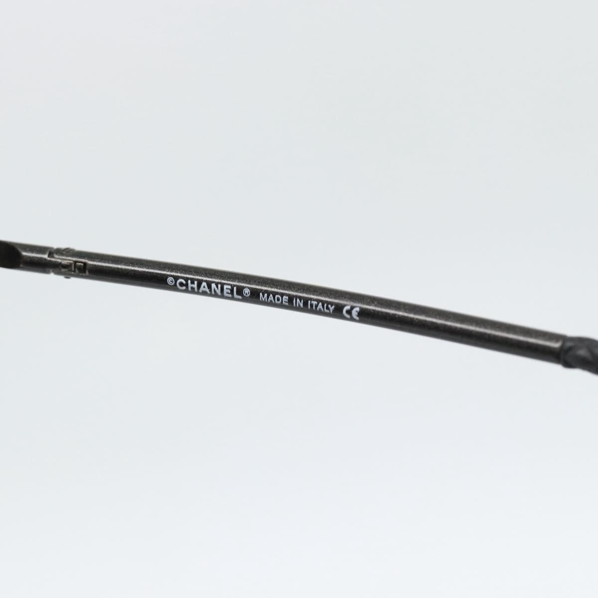 CHANEL Sunglasses Plastic Black CC Auth hk3829