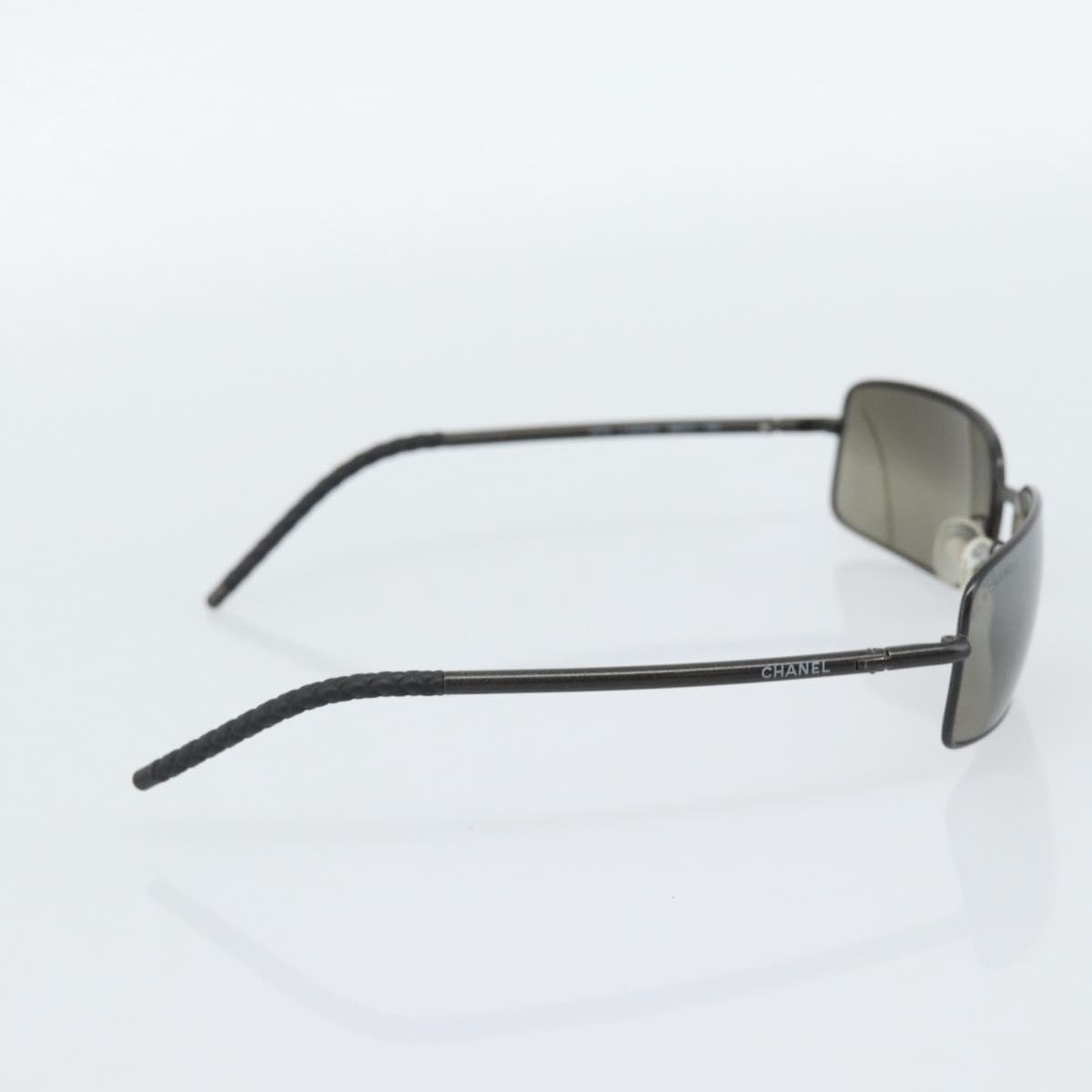 CHANEL Sunglasses Plastic Black CC Auth hk3829