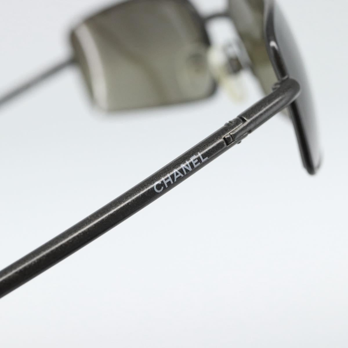 CHANEL Sunglasses Plastic Black CC Auth hk3829