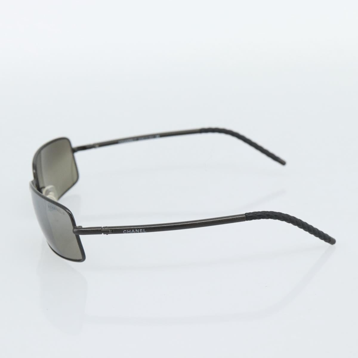 CHANEL Sunglasses Plastic Black CC Auth hk3829