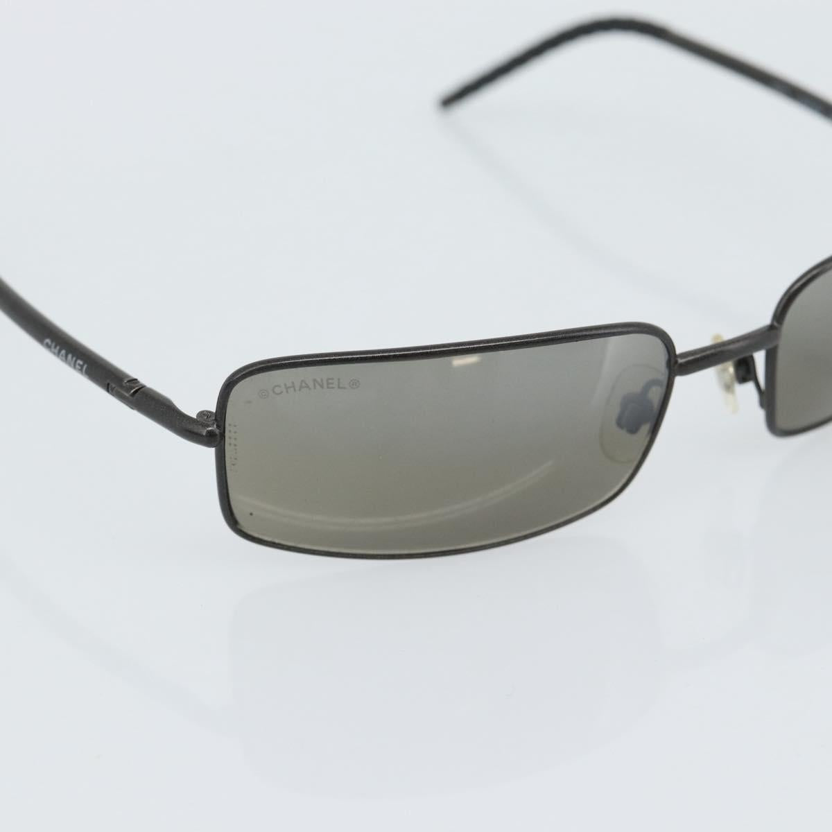 CHANEL Sunglasses Plastic Black CC Auth hk3829
