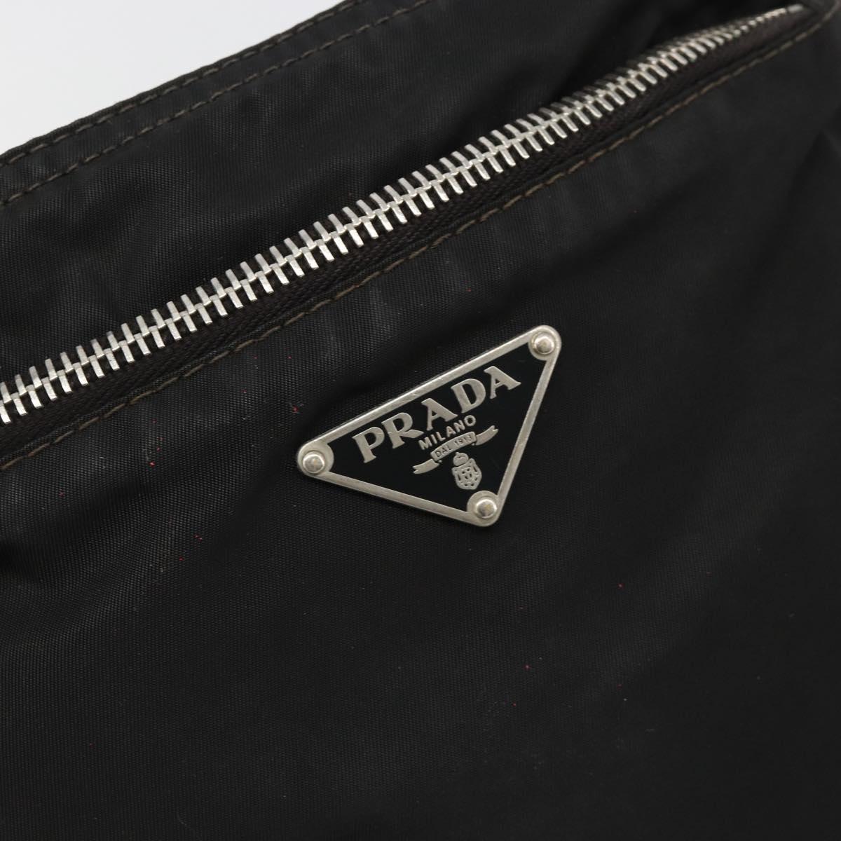 PRADA Shoulder Bag Nylon Black Silver Auth hk3831