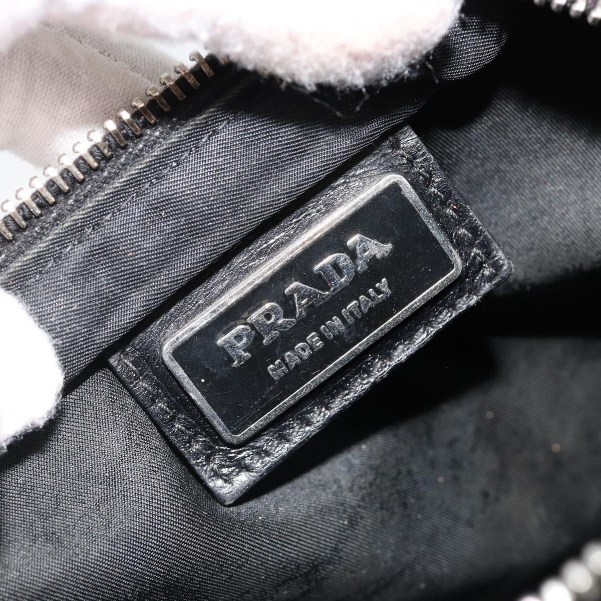 PRADA Shoulder Bag Nylon Black Silver Auth hk3831