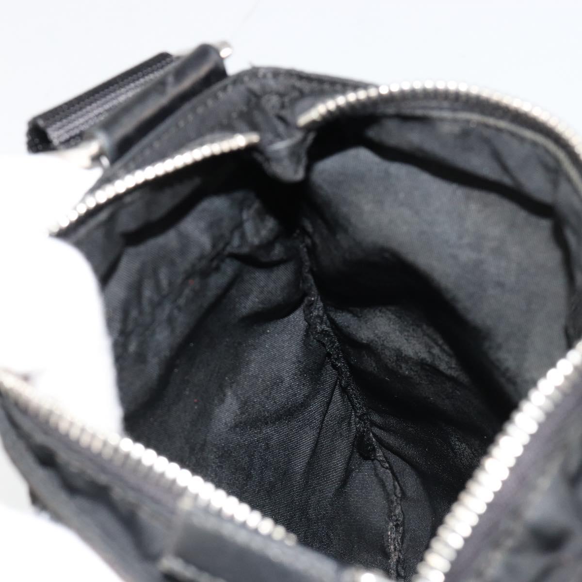 PRADA Shoulder Bag Nylon Black Silver Auth hk3831