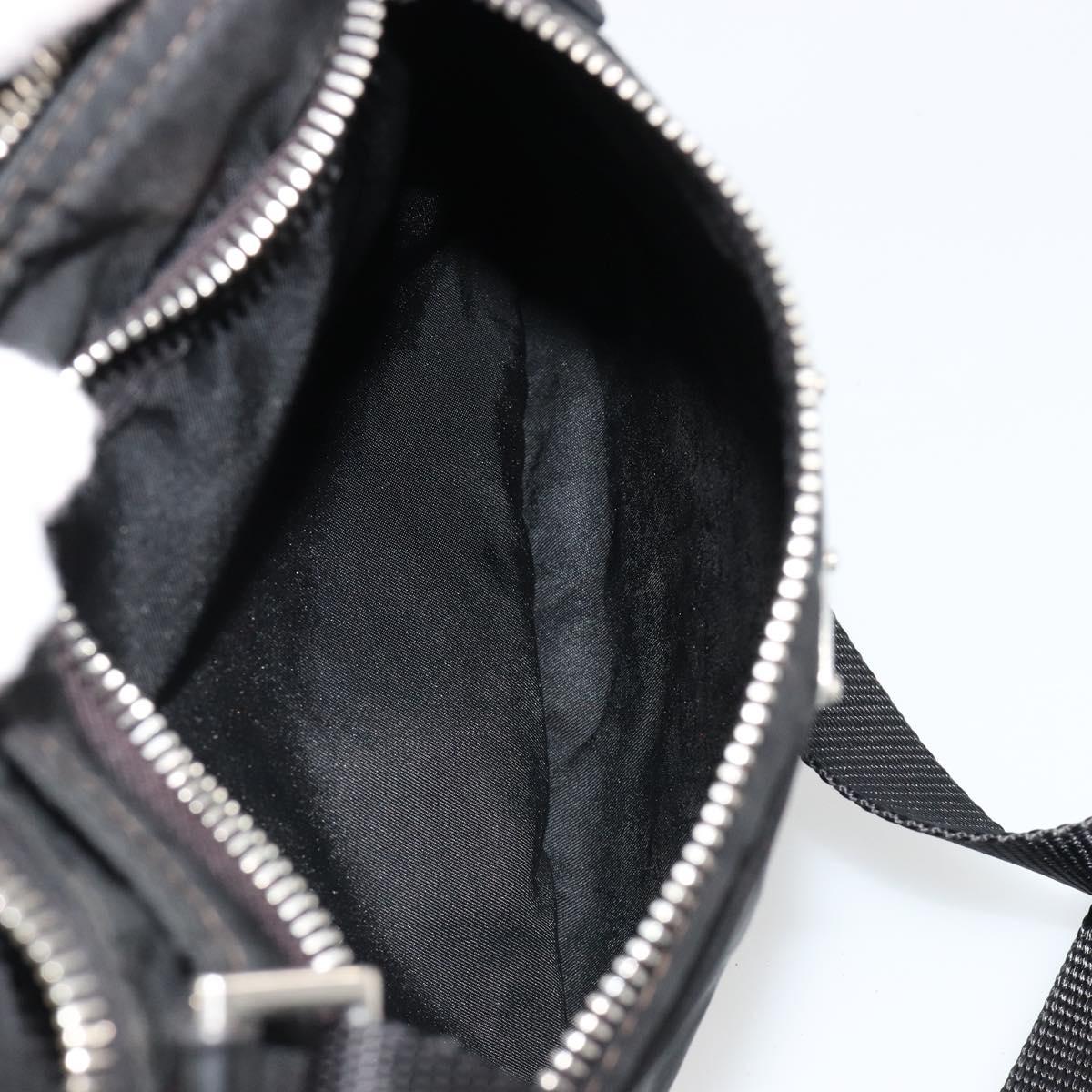 PRADA Shoulder Bag Nylon Black Silver Auth hk3831