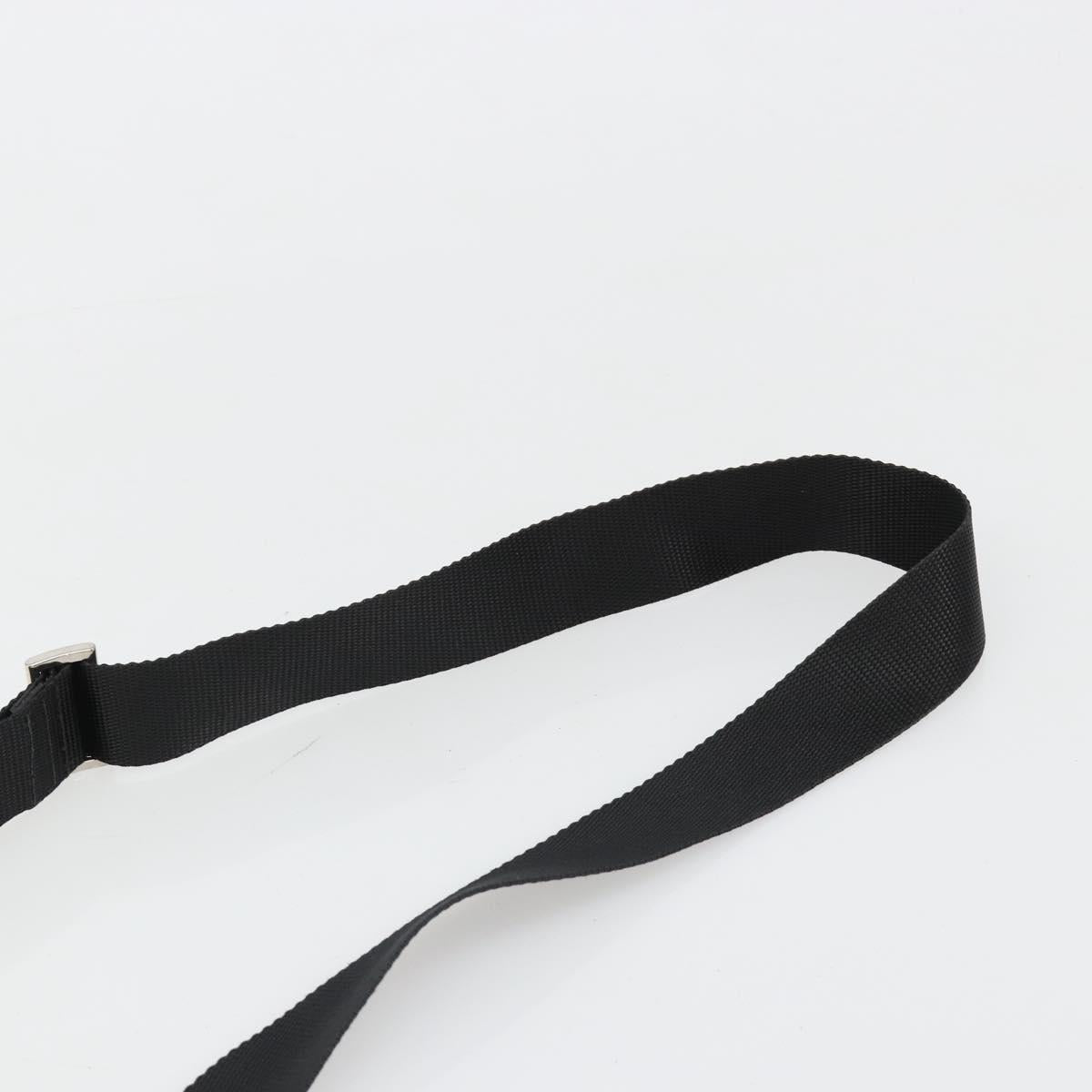 PRADA Shoulder Bag Nylon Black Silver Auth hk3831