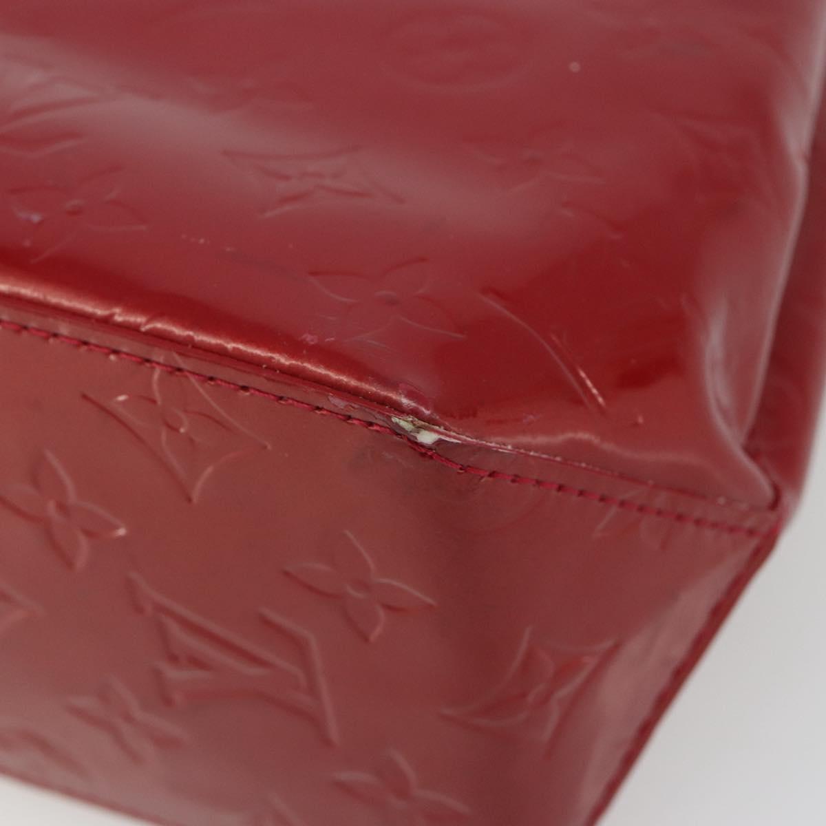 LOUIS VUITTON Monogram Vernis Reade PM Hand Bag Red Rouge M91088 LV Auth hk3834