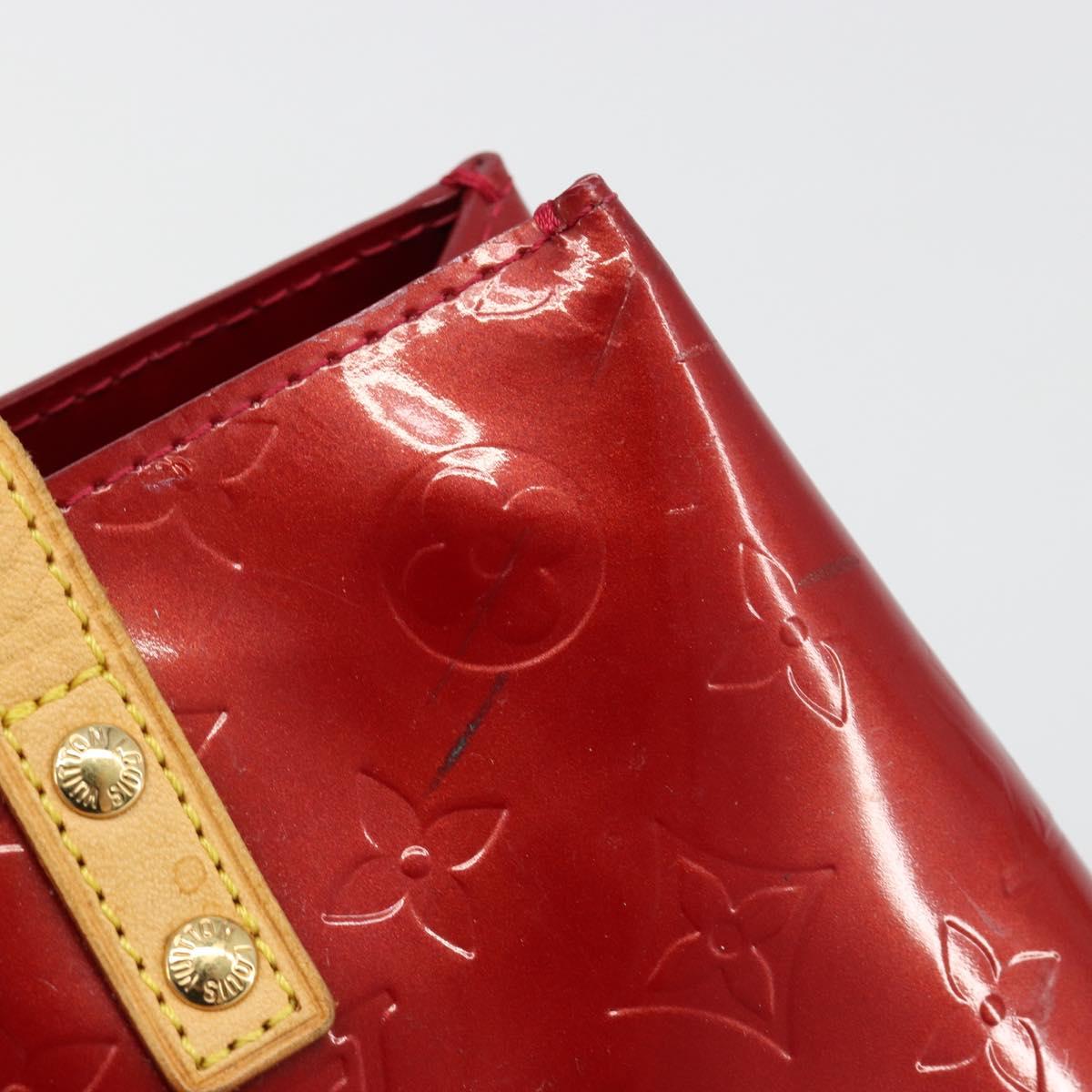 LOUIS VUITTON Monogram Vernis Reade PM Hand Bag Red Rouge M91088 LV Auth hk3834