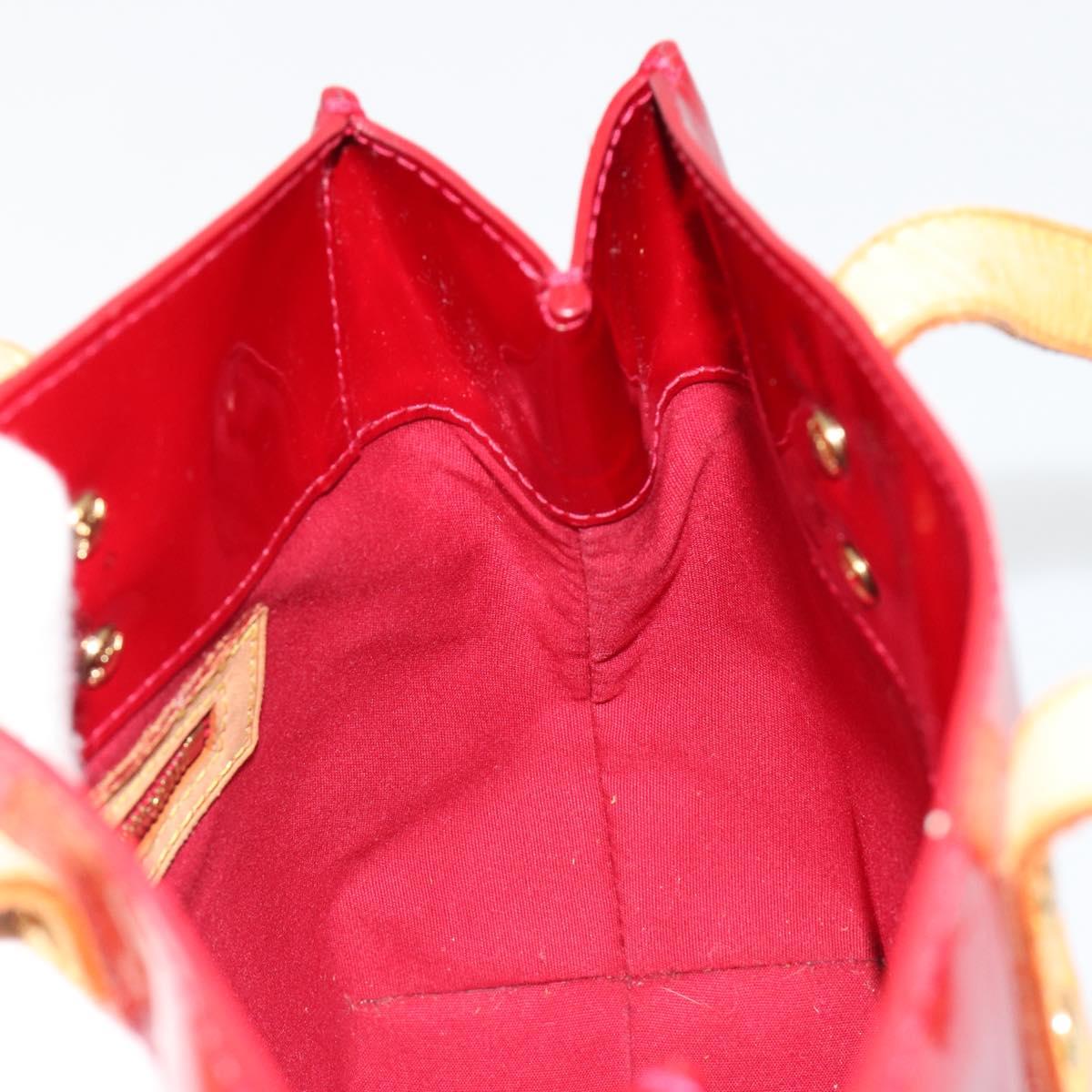 LOUIS VUITTON Monogram Vernis Reade PM Hand Bag Red Rouge M91088 LV Auth hk3834