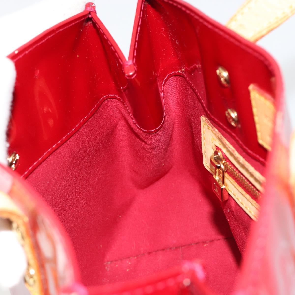 LOUIS VUITTON Monogram Vernis Reade PM Hand Bag Red Rouge M91088 LV Auth hk3834