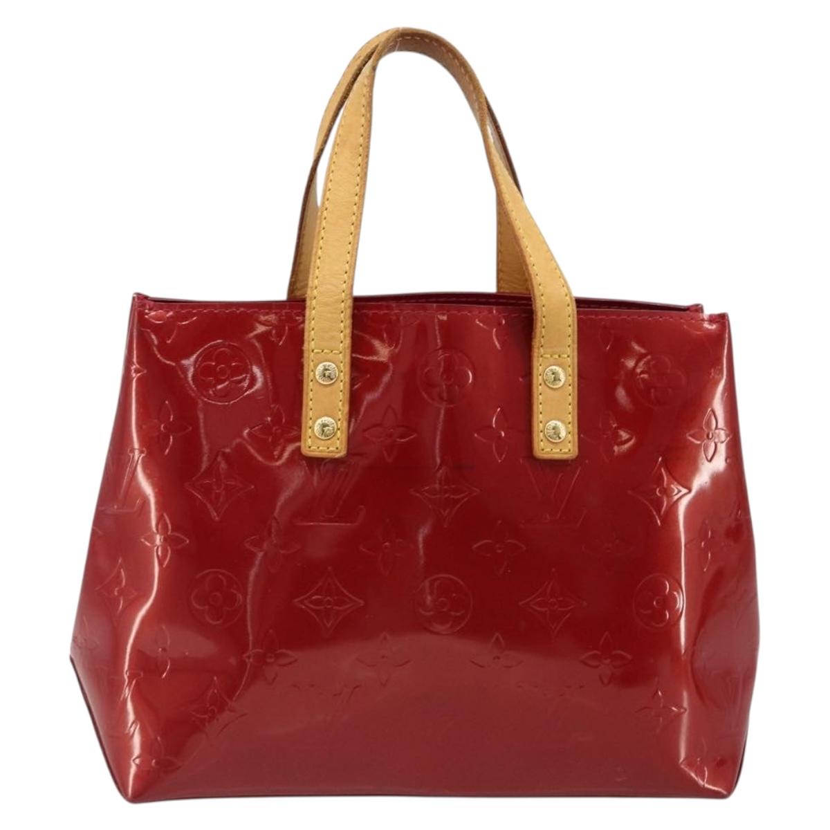 LOUIS VUITTON Monogram Vernis Reade PM Hand Bag Red Rouge M91088 LV Auth hk3834