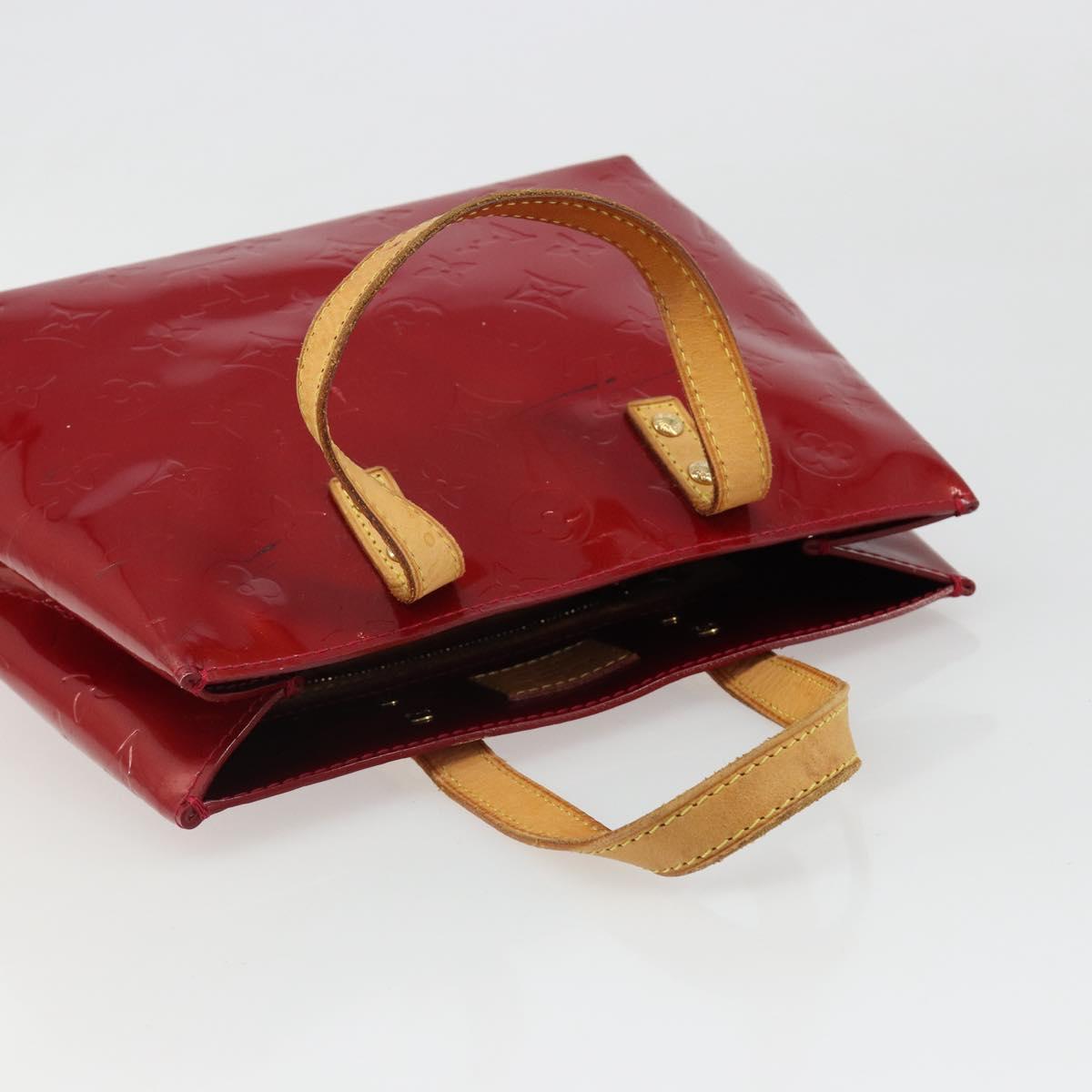 LOUIS VUITTON Monogram Vernis Reade PM Hand Bag Red Rouge M91088 LV Auth hk3834