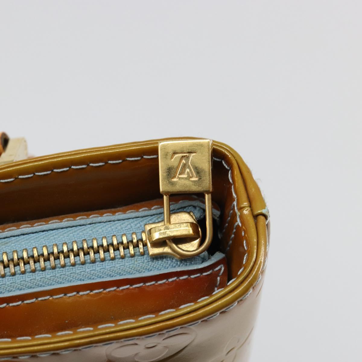 LOUIS VUITTON Monogram Vernis Houston Hand Bag Baby Blue M91005 LV Auth hk3835