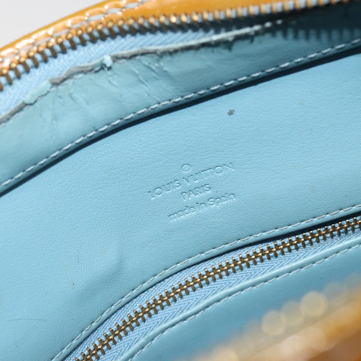 LOUIS VUITTON Monogram Vernis Houston Hand Bag Baby Blue M91005 LV Auth hk3835