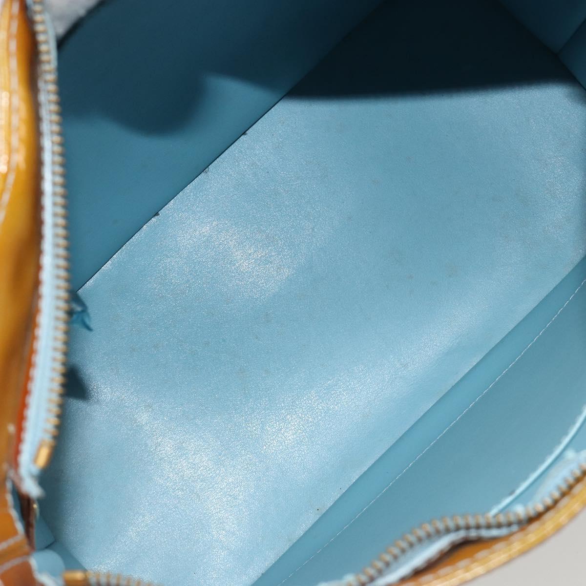 LOUIS VUITTON Monogram Vernis Houston Hand Bag Baby Blue M91005 LV Auth hk3835
