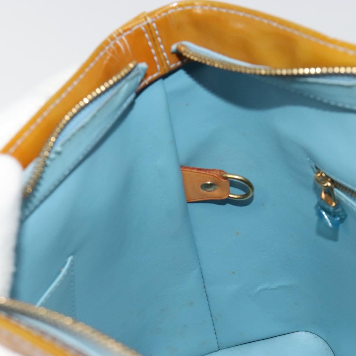 LOUIS VUITTON Monogram Vernis Houston Hand Bag Baby Blue M91005 LV Auth hk3835