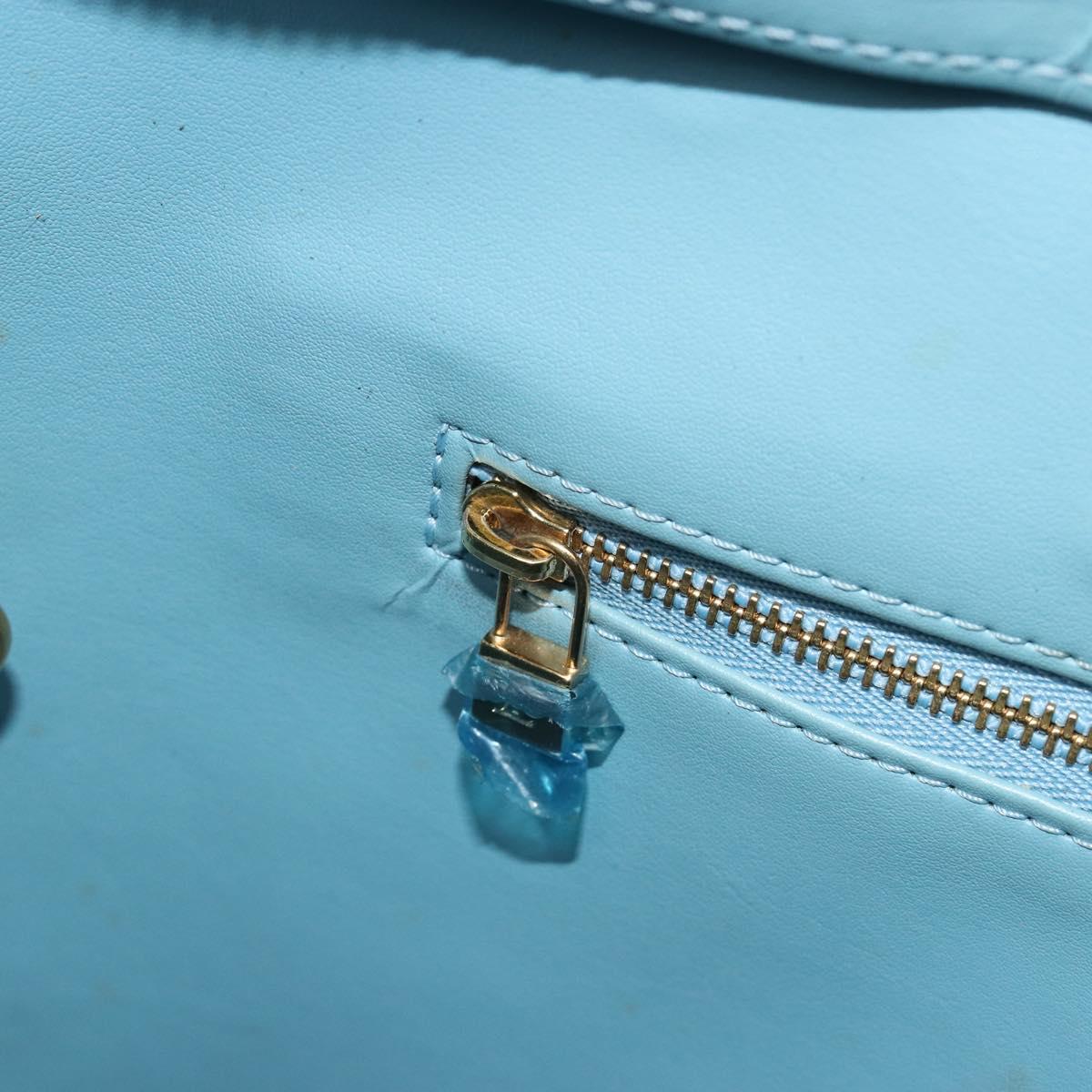 LOUIS VUITTON Monogram Vernis Houston Hand Bag Baby Blue M91005 LV Auth hk3835