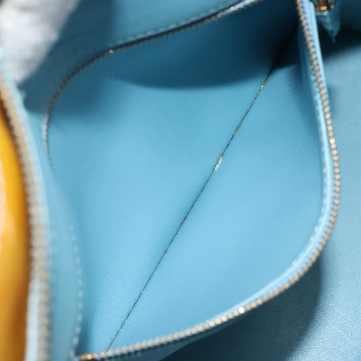 LOUIS VUITTON Monogram Vernis Houston Hand Bag Baby Blue M91005 LV Auth hk3835