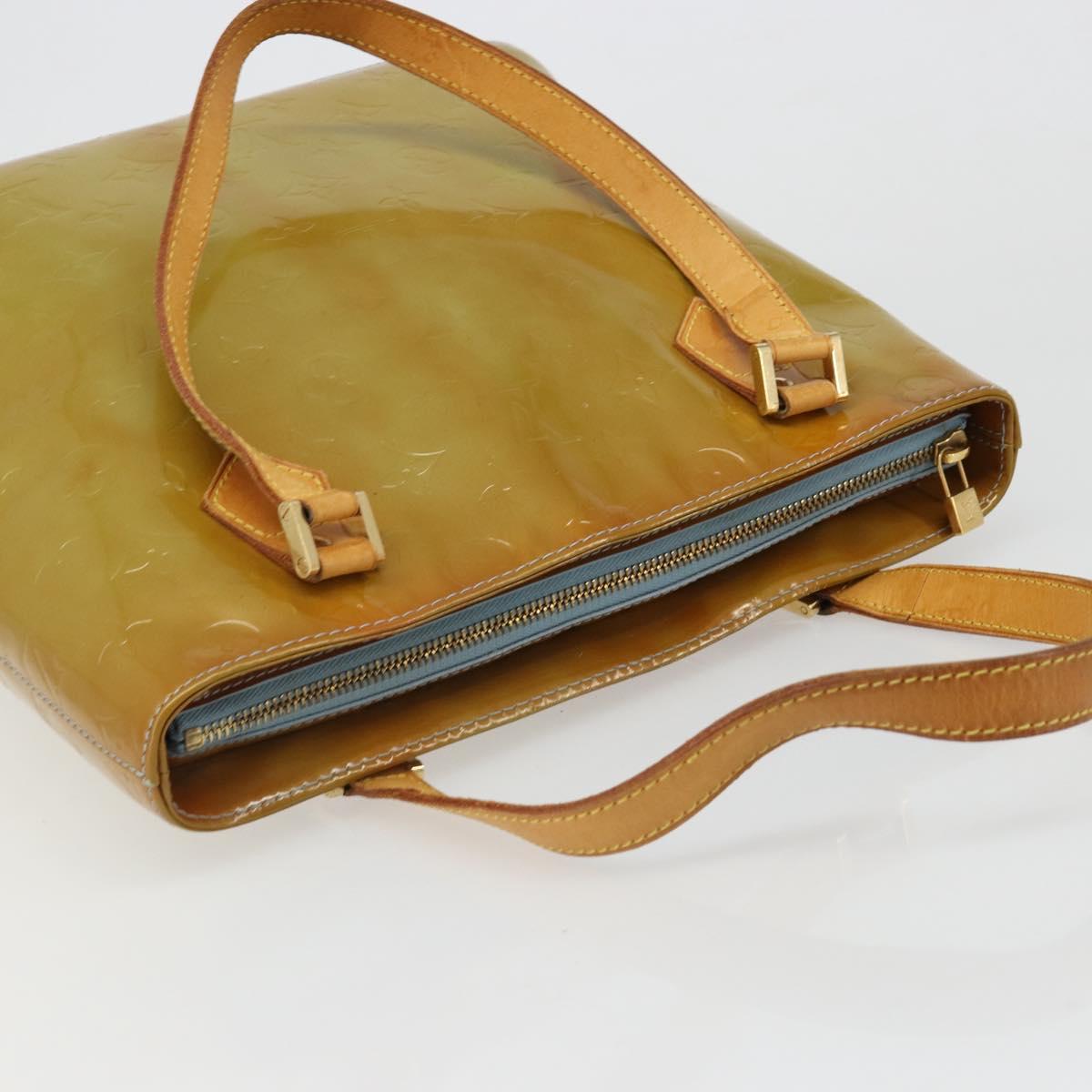 LOUIS VUITTON Monogram Vernis Houston Hand Bag Baby Blue M91005 LV Auth hk3835