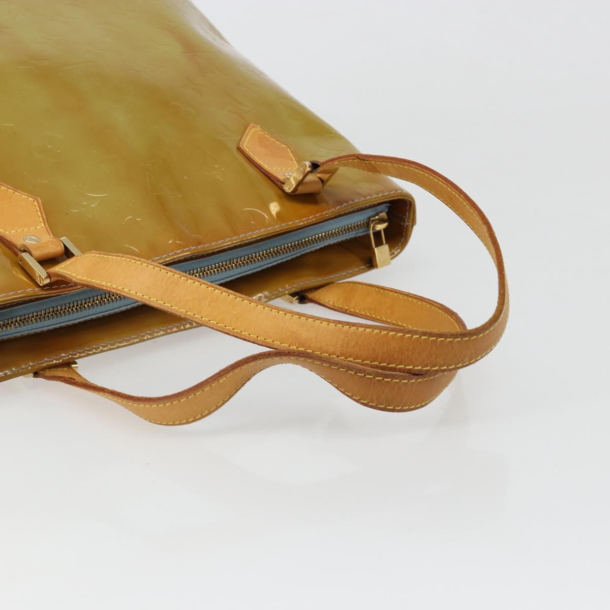 LOUIS VUITTON Monogram Vernis Houston Hand Bag Baby Blue M91005 LV Auth hk3835
