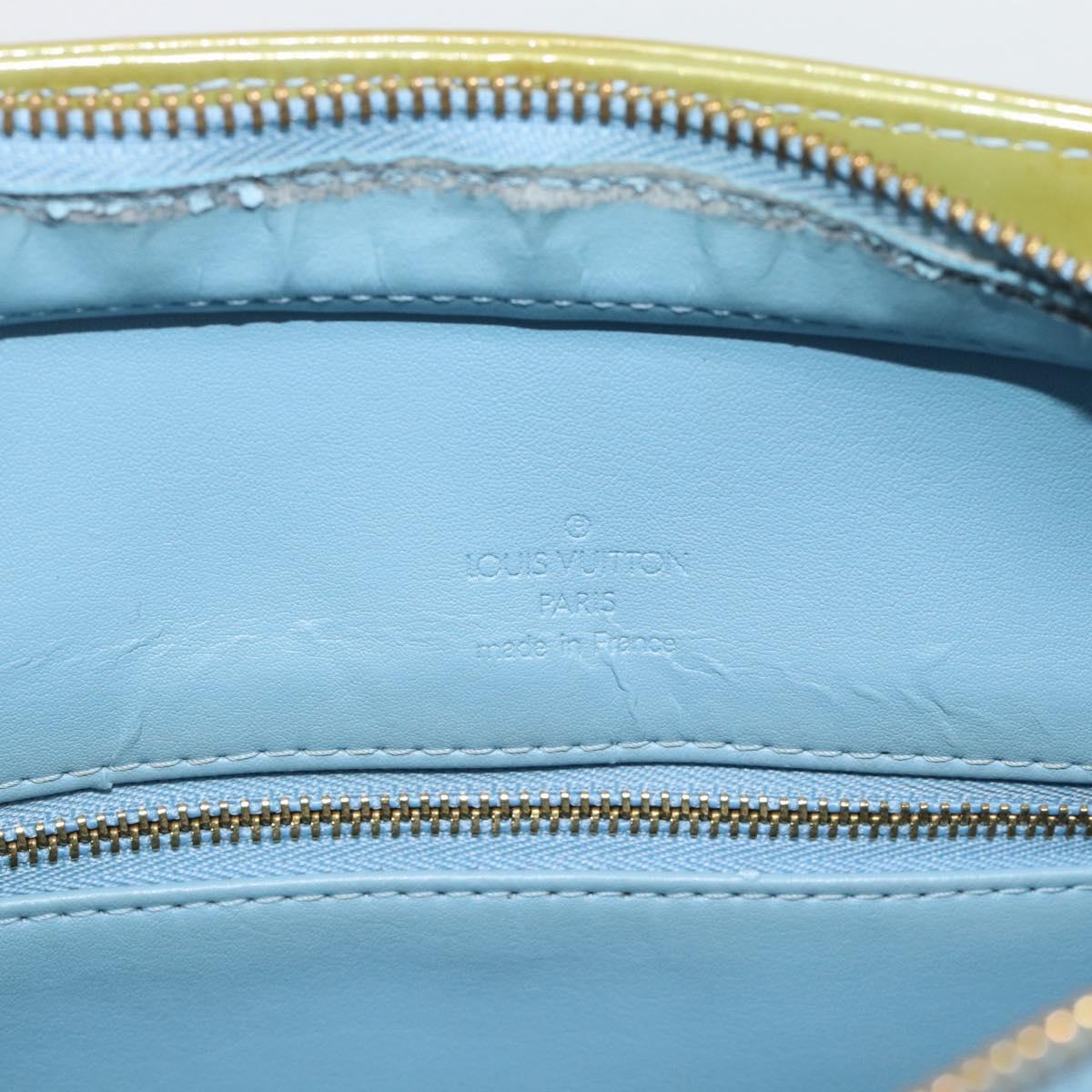 LOUIS VUITTON Monogram Vernis Houston Hand Bag Baby Blue M91005 LV Auth hk3837