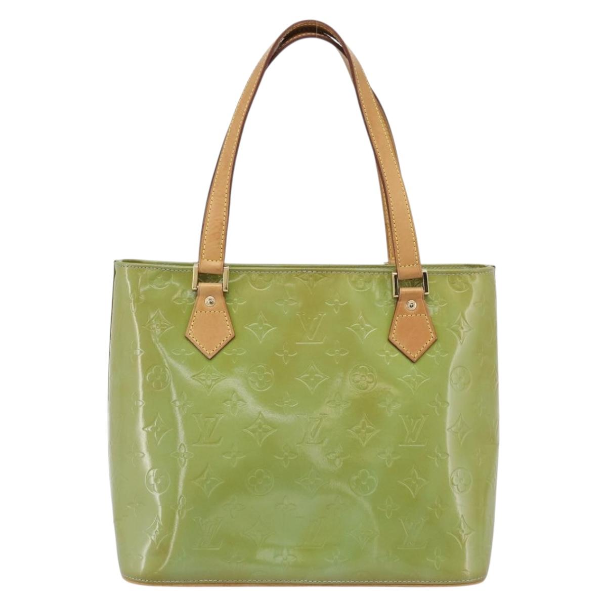 LOUIS VUITTON Monogram Vernis Houston Hand Bag Baby Blue M91005 LV Auth hk3837