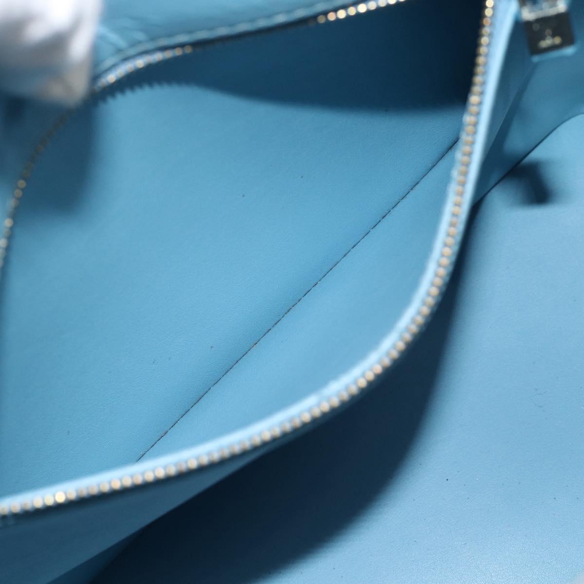 LOUIS VUITTON Monogram Vernis Houston Hand Bag Baby Blue M91005 LV Auth hk3837