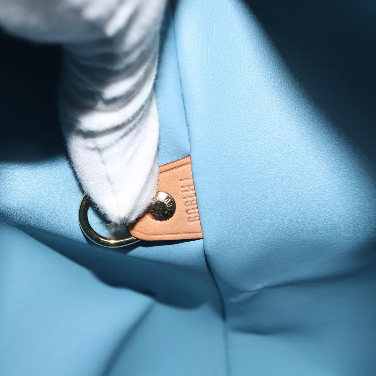 LOUIS VUITTON Monogram Vernis Houston Hand Bag Baby Blue M91005 LV Auth hk3837