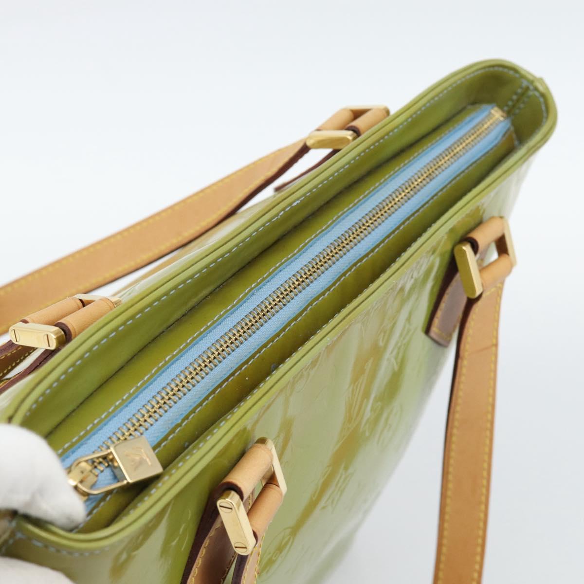 LOUIS VUITTON Monogram Vernis Houston Hand Bag Baby Blue M91005 LV Auth hk3837
