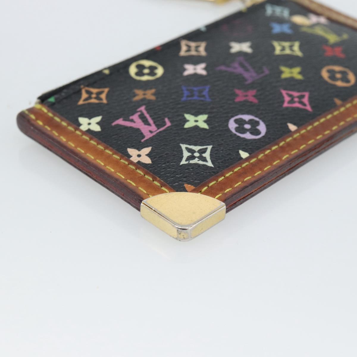 LOUIS VUITTON Monogram Multicolor Pochette Cles Purse Black M13664 Auth hk3840