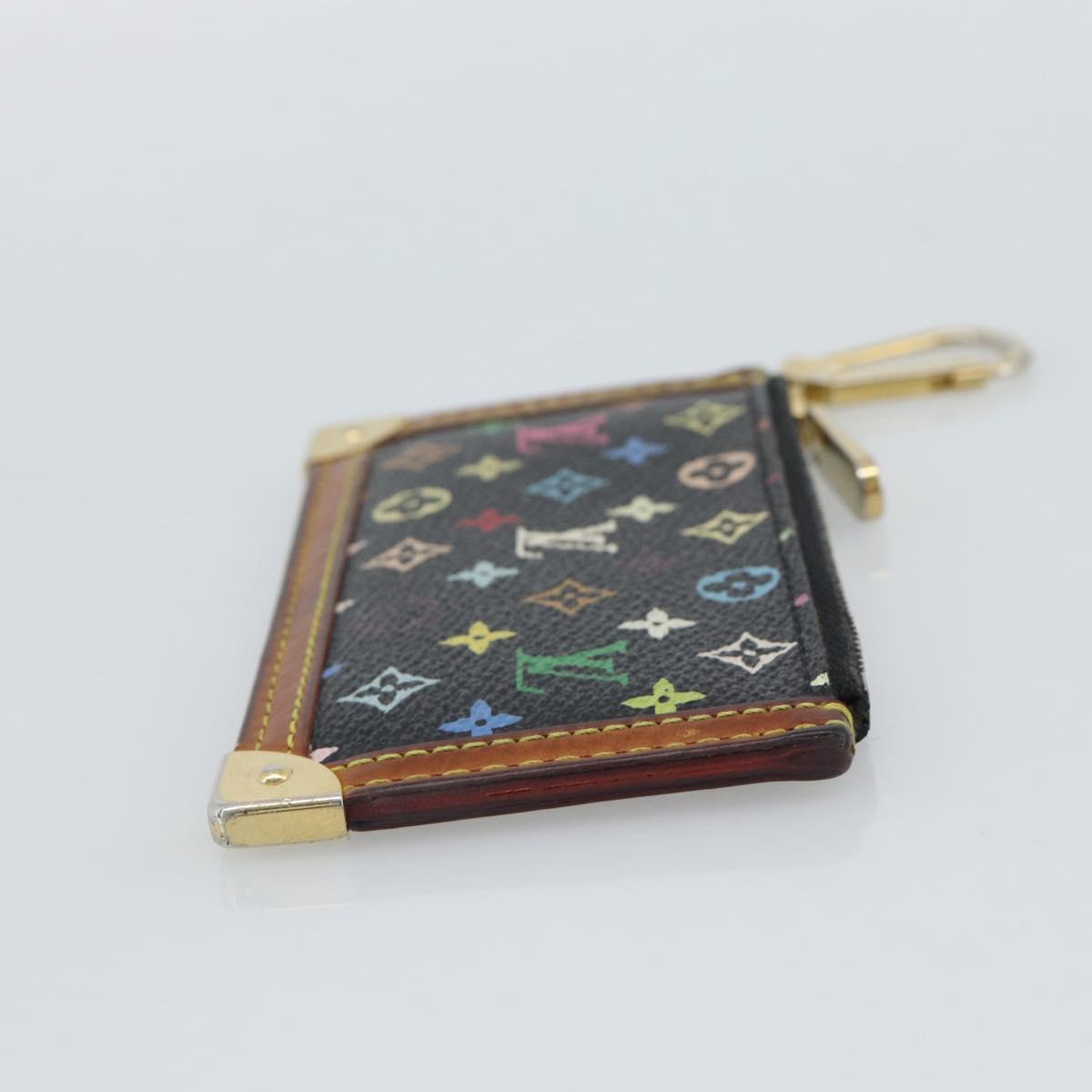 LOUIS VUITTON Monogram Multicolor Pochette Cles Purse Black M13664 Auth hk3840
