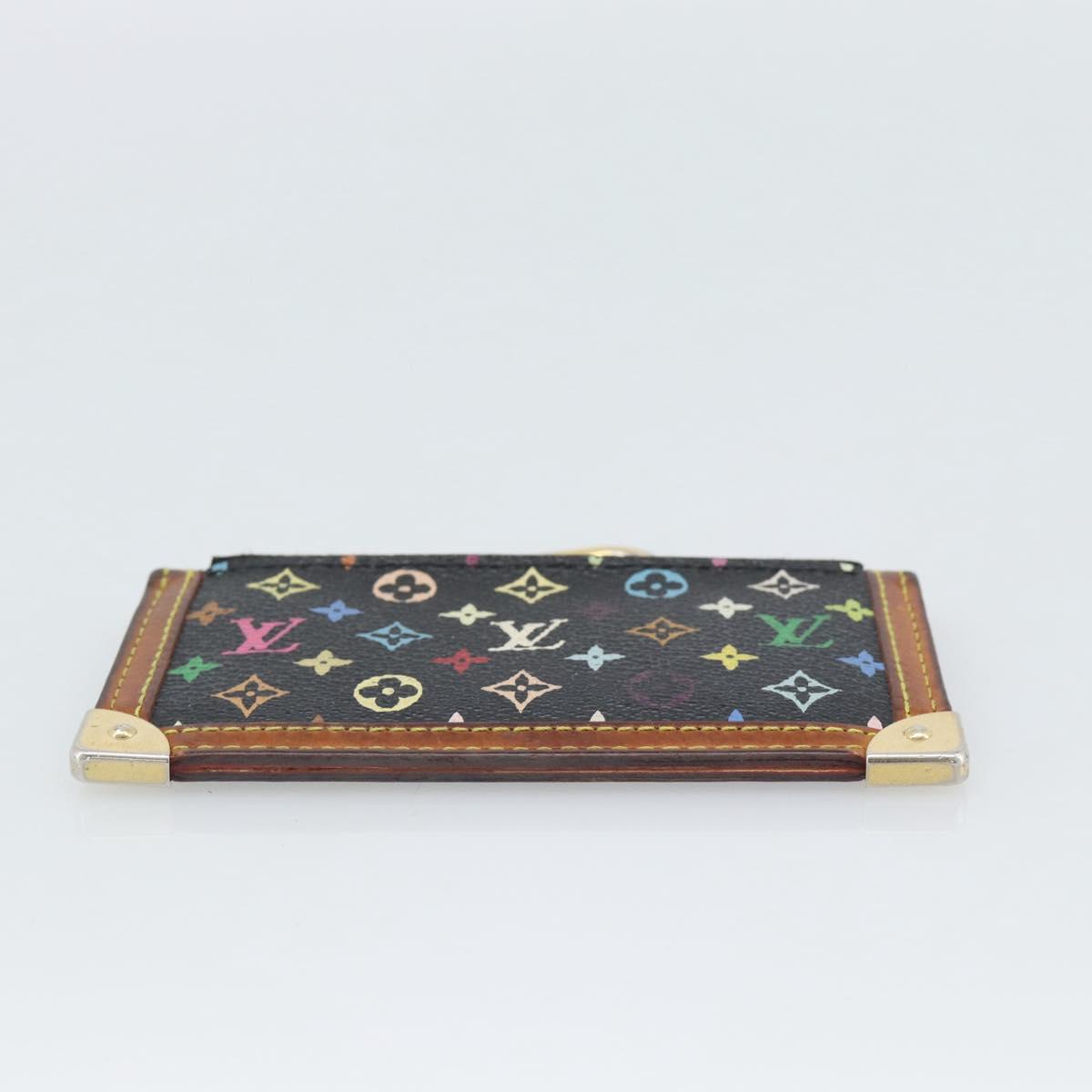 LOUIS VUITTON Monogram Multicolor Pochette Cles Purse Black M13664 Auth hk3840