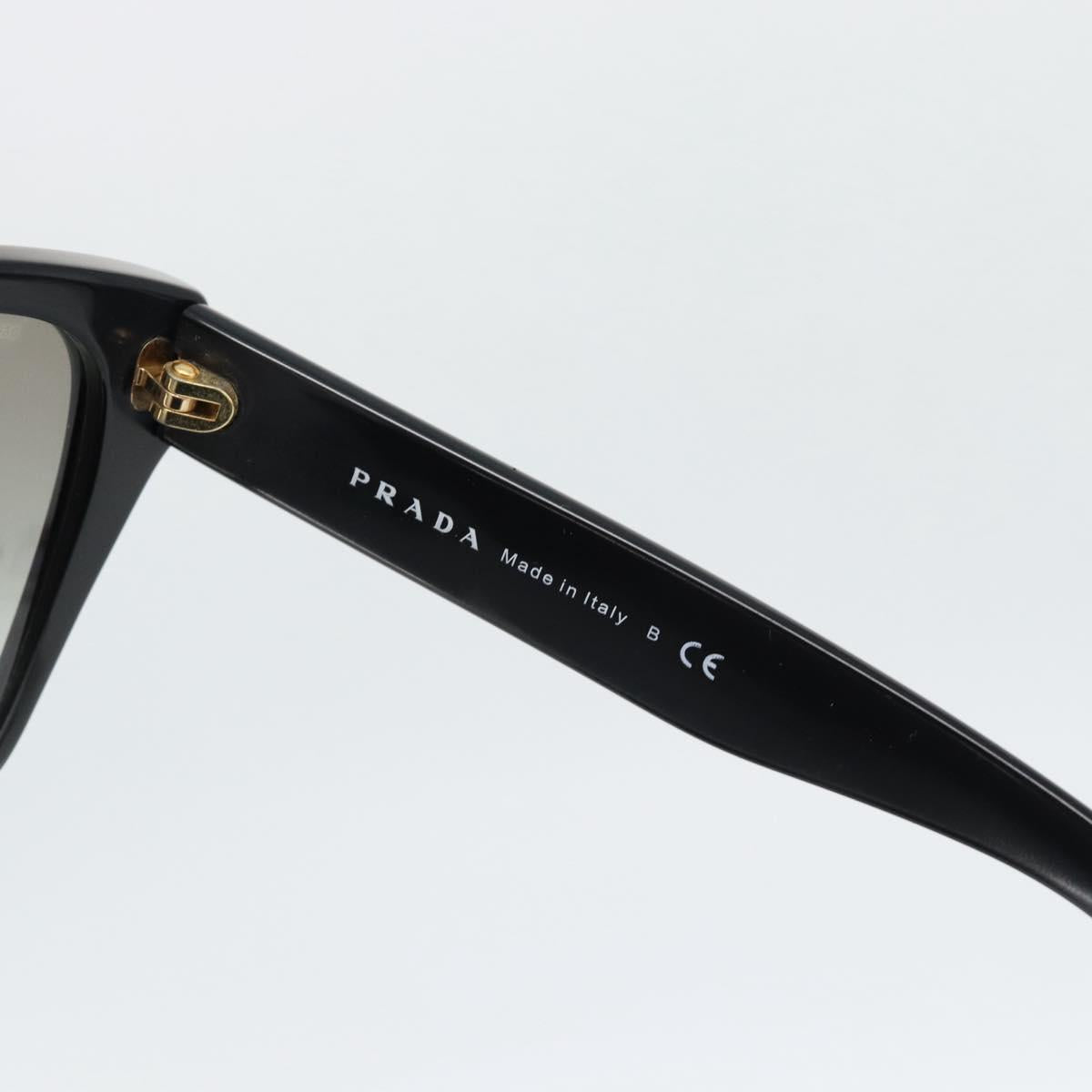 PRADA Sunglasses Plastic Black Gold Auth hk3843