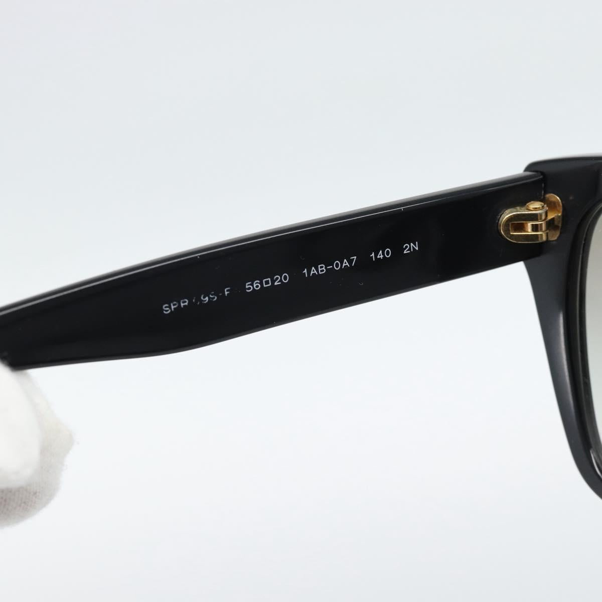 PRADA Sunglasses Plastic Black Gold Auth hk3843