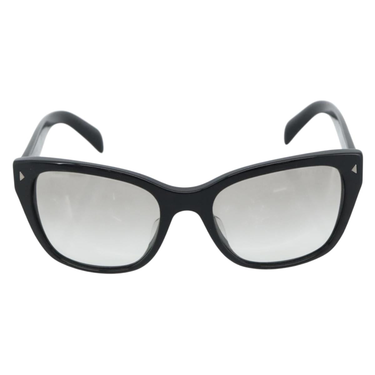 PRADA Sunglasses Plastic Black Gold Auth hk3843