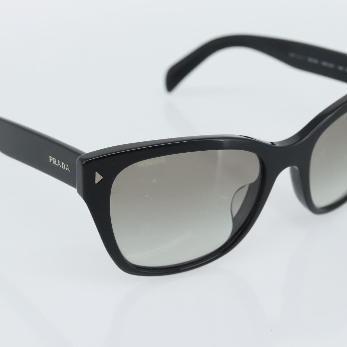 PRADA Sunglasses Plastic Black Gold Auth hk3843