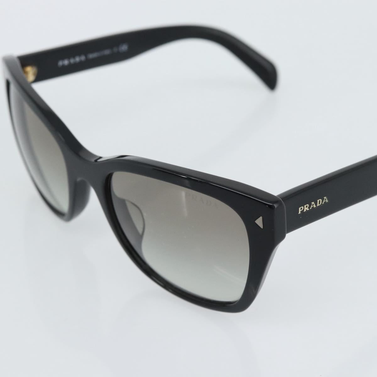 PRADA Sunglasses Plastic Black Gold Auth hk3843