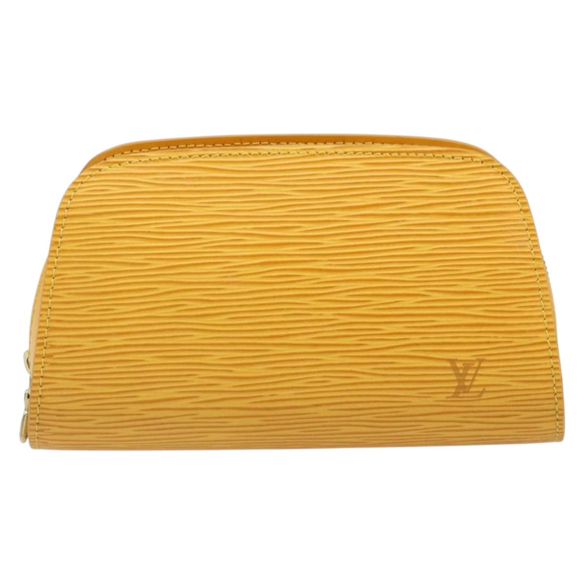 LOUIS VUITTON Epi Dauphine PM Pouch Yellow M48449 LV Auth hk3844