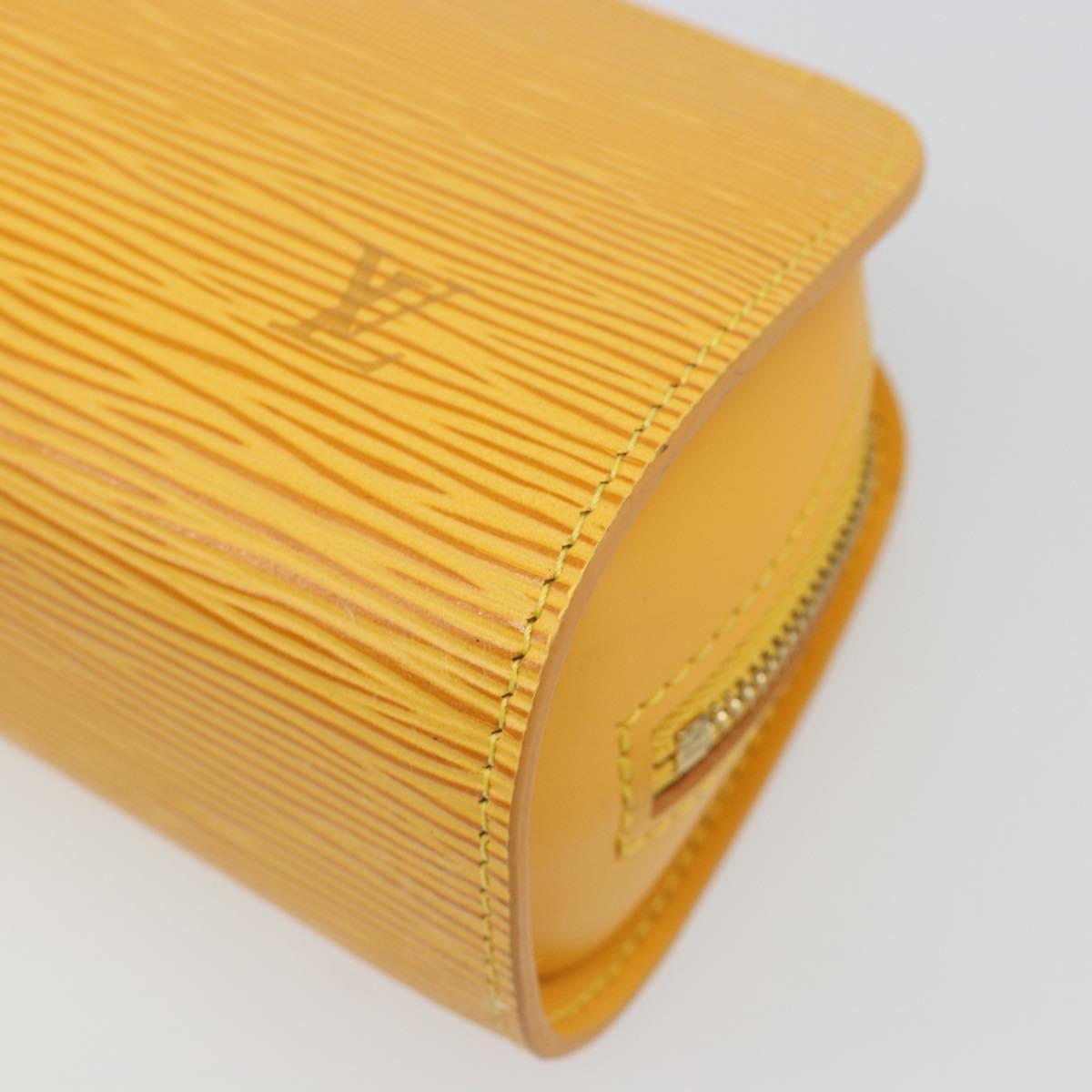 LOUIS VUITTON Epi Dauphine PM Pouch Yellow M48449 LV Auth hk3844