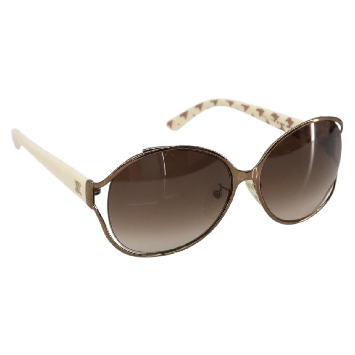 CELINE Sunglasses Metal Bronze Gold Auth hk3845