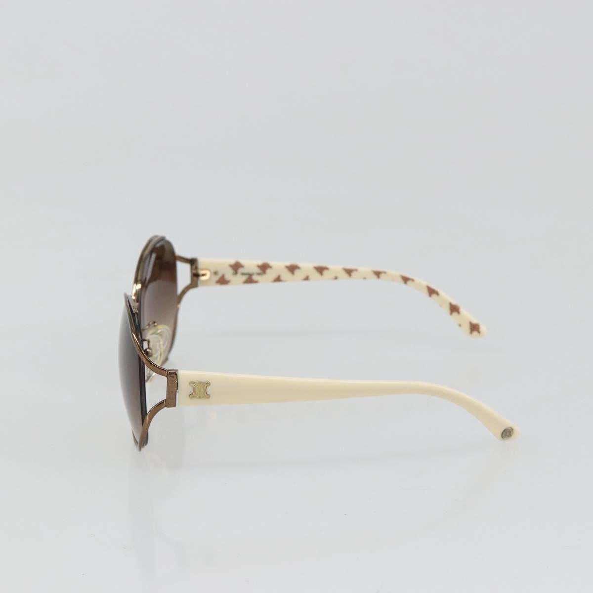 CELINE Sunglasses Metal Bronze Gold Auth hk3845