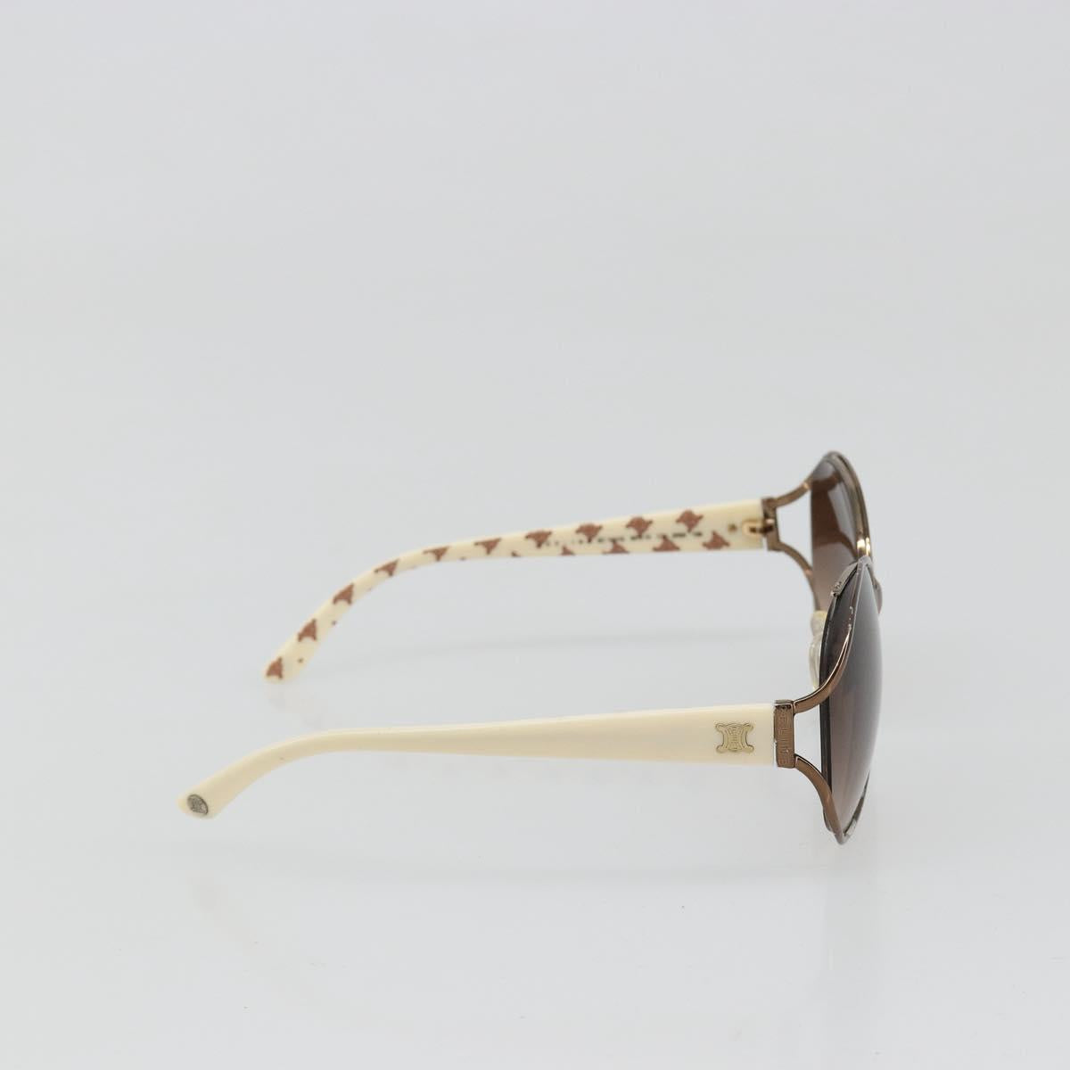 CELINE Sunglasses Metal Bronze Gold Auth hk3845