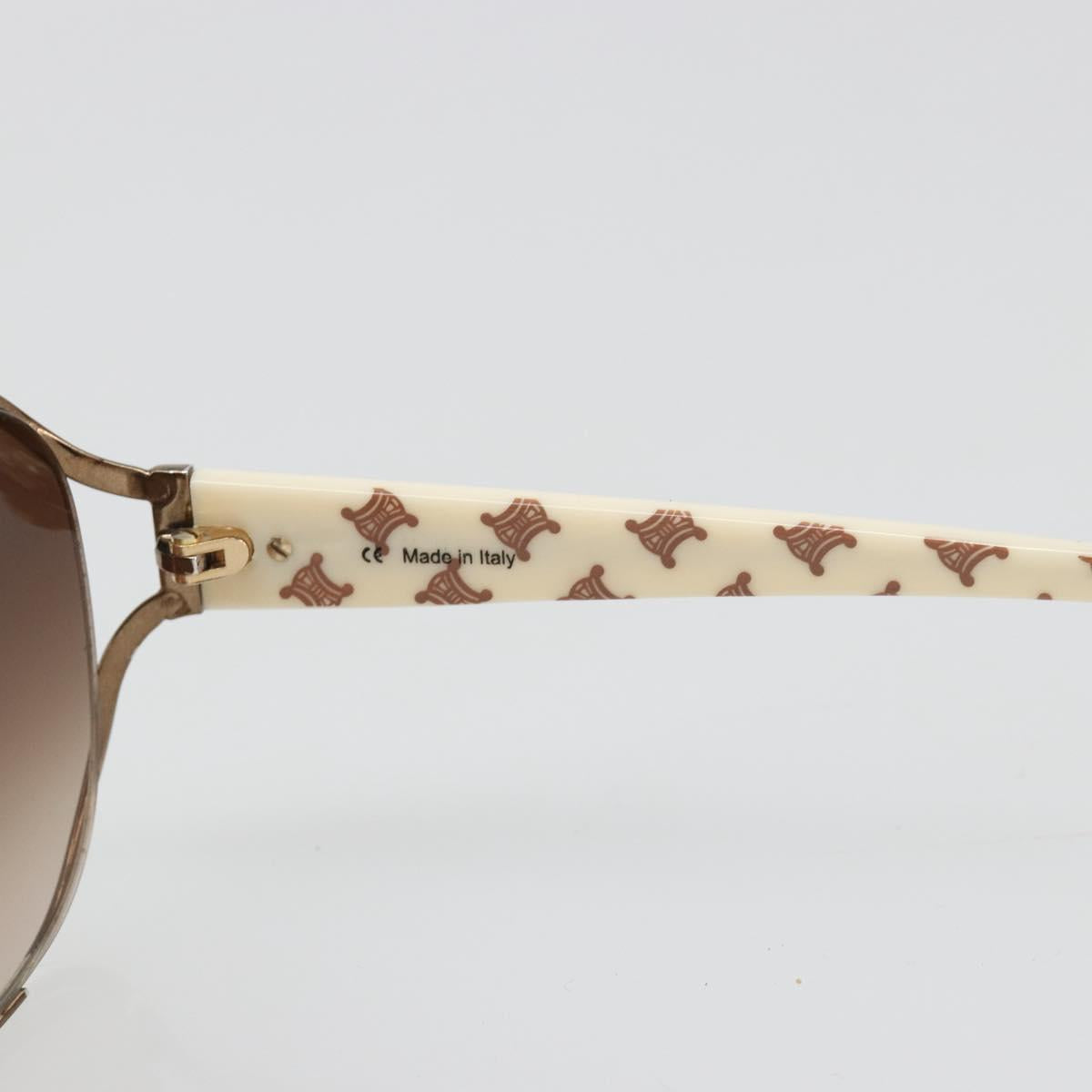 CELINE Sunglasses Metal Bronze Gold Auth hk3845