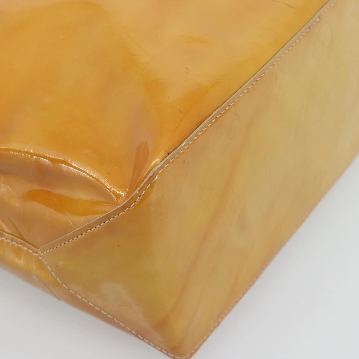 LOUIS VUITTON Monogram Vernis Reade MM Hand Bag Beige M91141 LV Auth hk3847