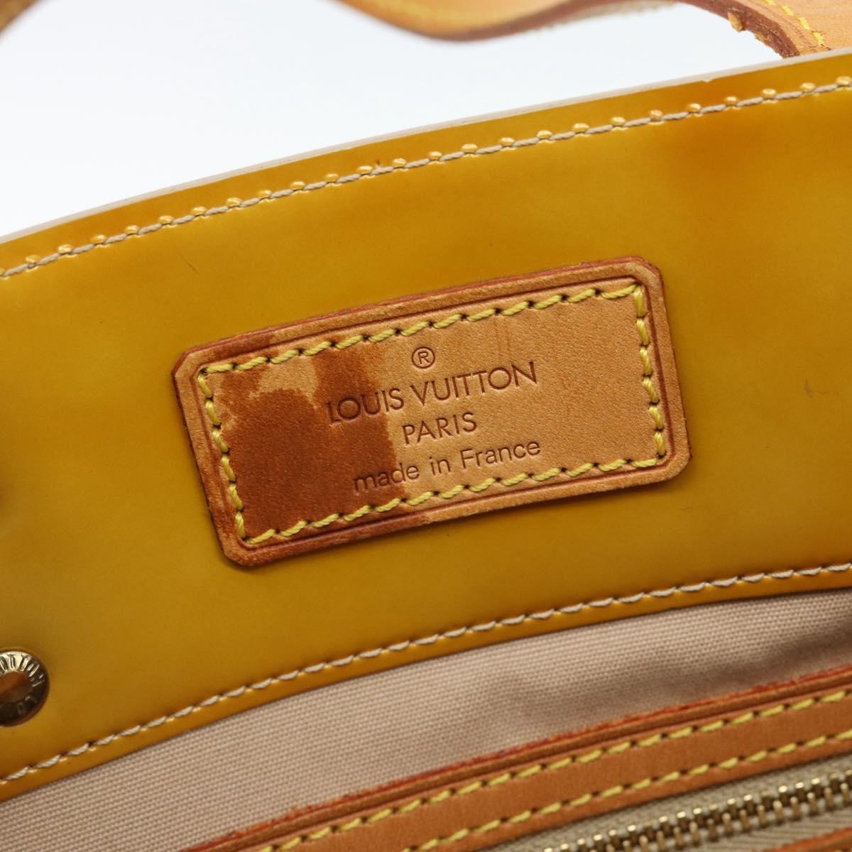 LOUIS VUITTON Monogram Vernis Reade MM Hand Bag Beige M91141 LV Auth hk3847