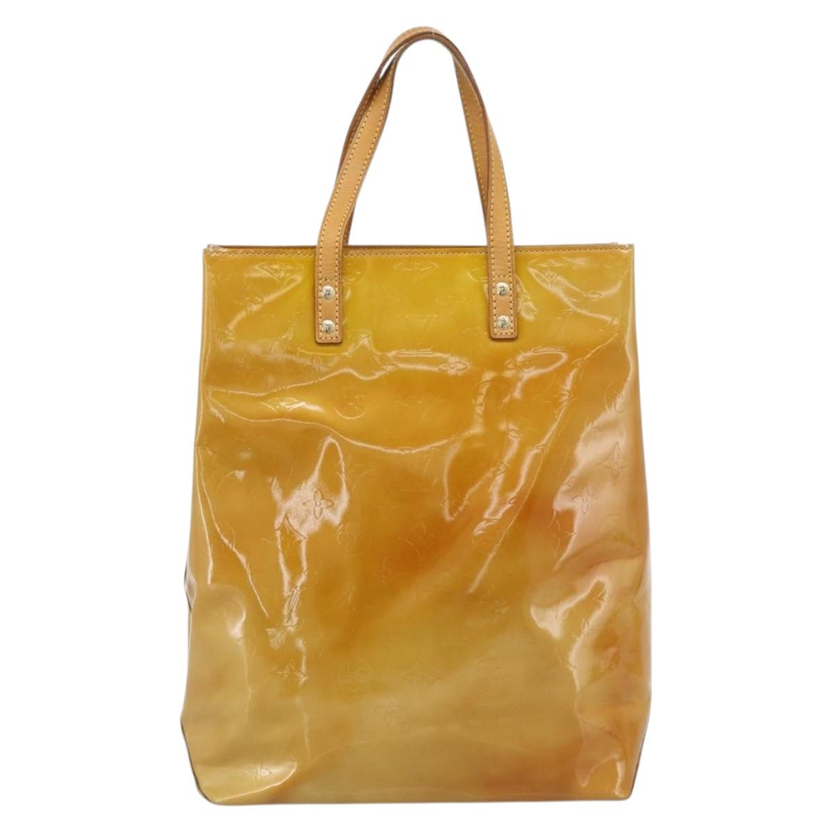 LOUIS VUITTON Monogram Vernis Reade MM Hand Bag Beige M91141 LV Auth hk3847