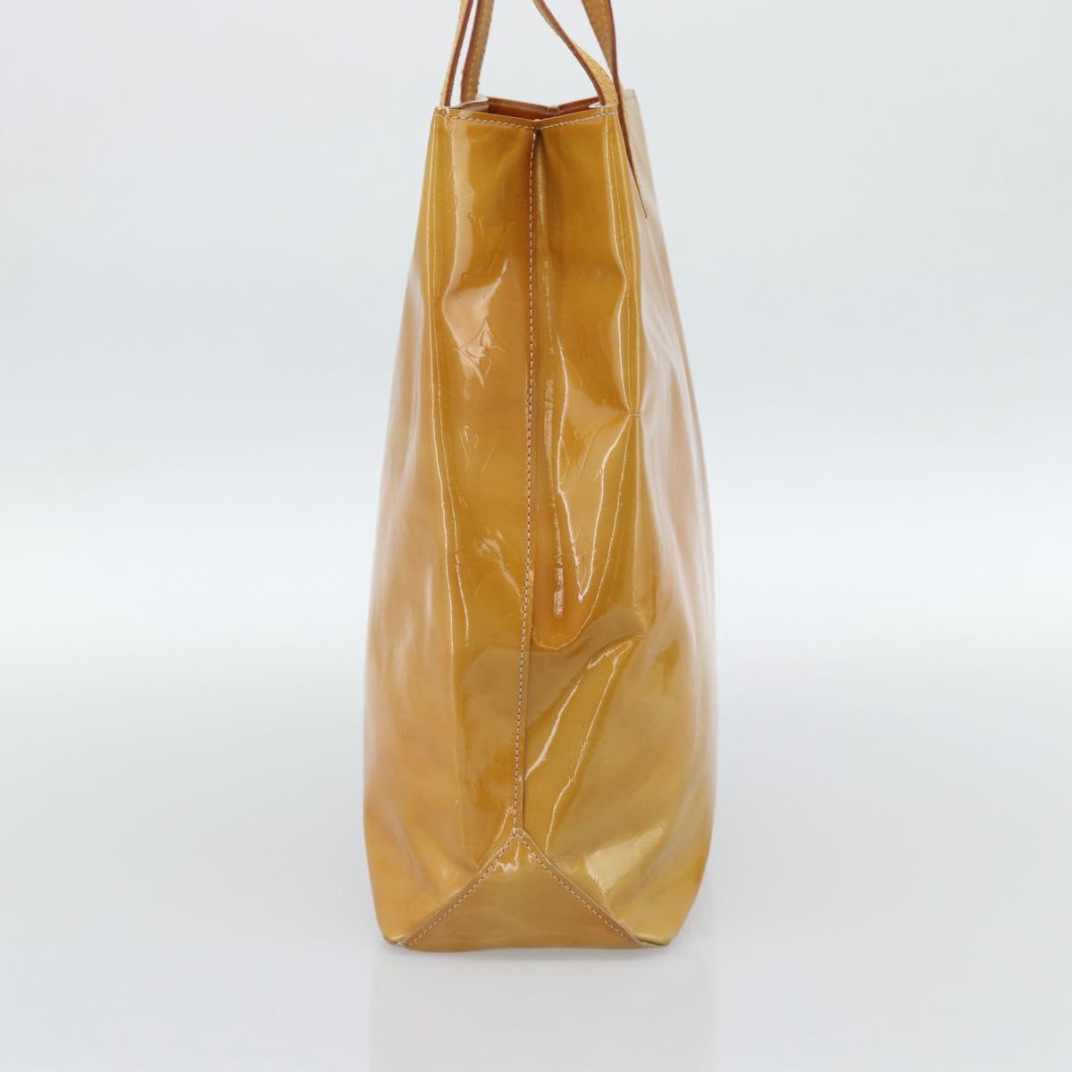 LOUIS VUITTON Monogram Vernis Reade MM Hand Bag Beige M91141 LV Auth hk3847