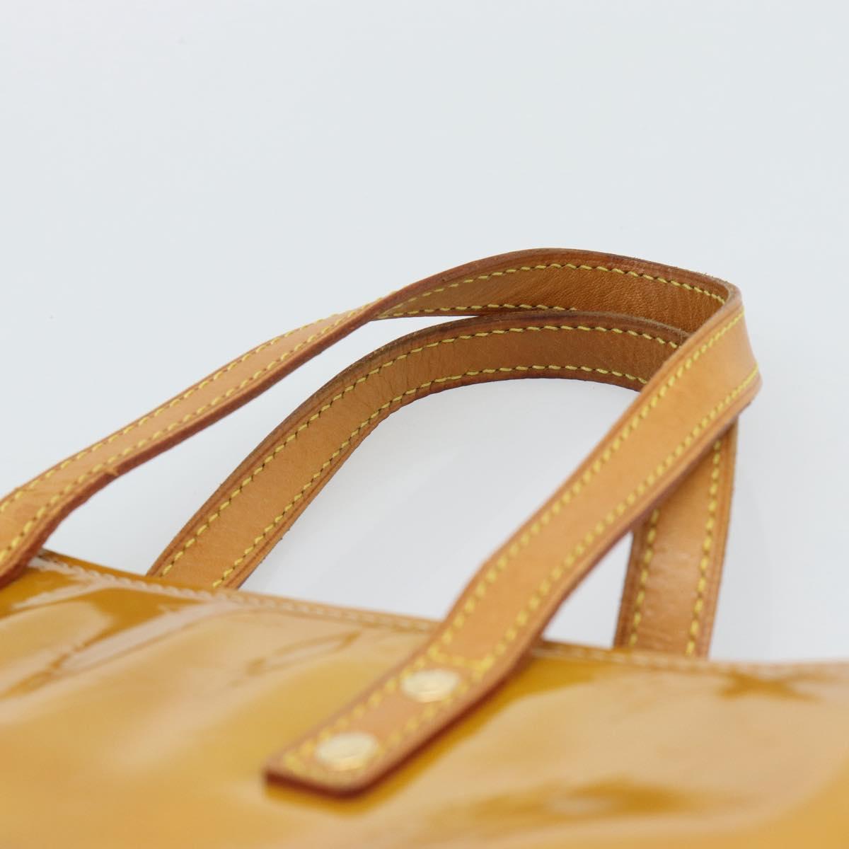 LOUIS VUITTON Monogram Vernis Reade MM Hand Bag Beige M91141 LV Auth hk3847
