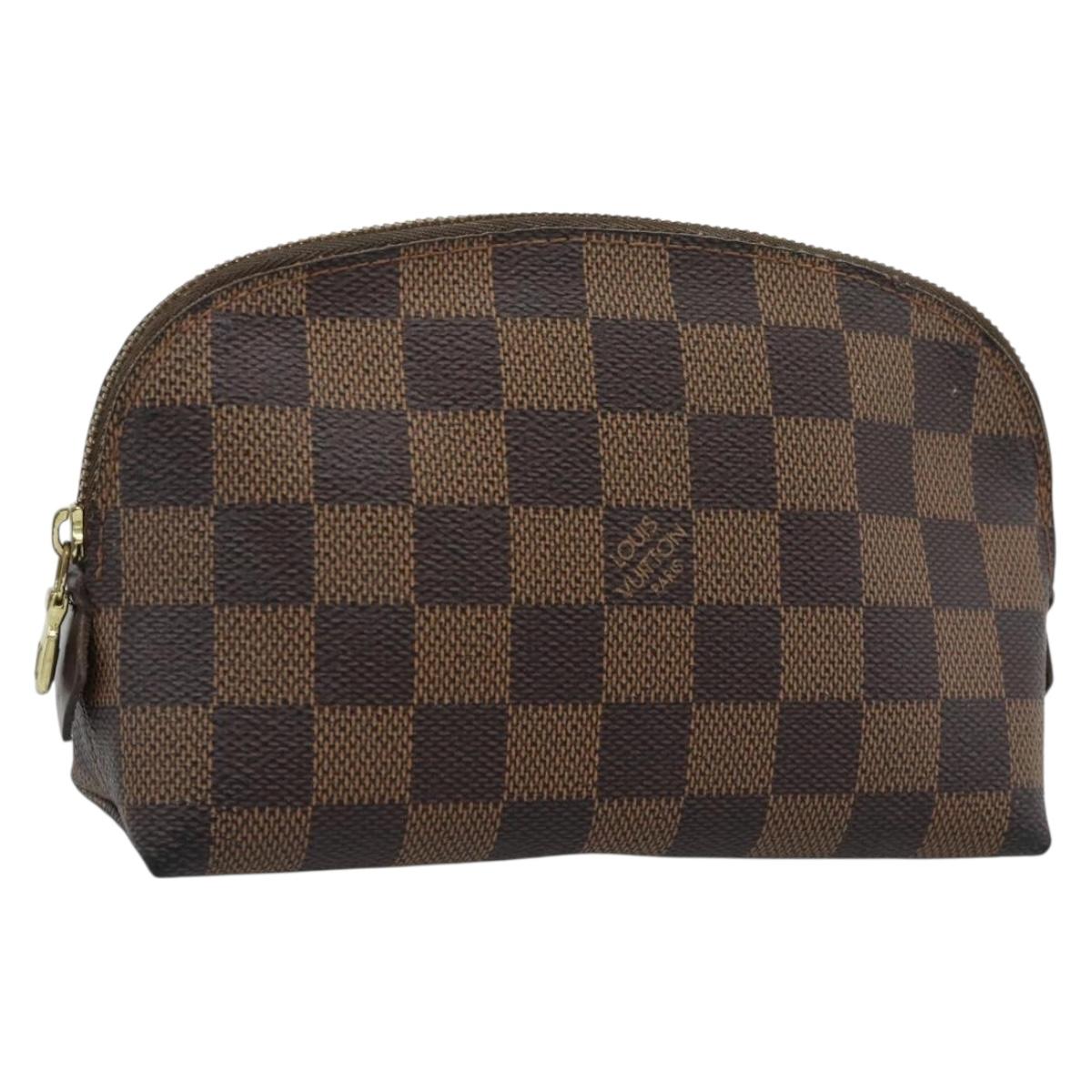 LOUIS VUITTON Damier Ebene Pochette Cosmetic PM Pouch N47516 LV Auth hk3857